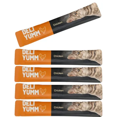 Friandise Deli Yumm Pâté Contrôle des Boules de Poils au poulet 5 x 14 g (7