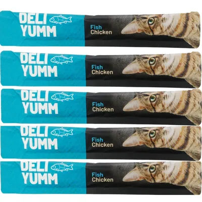 Friandise Deli Yumm Pâté Peau et Pelage Brillant 5 x 14 g (70 g) pour Chat