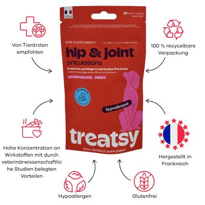 Treatsy – Nahrungsergänzungsmittel Gelenke für Hunde