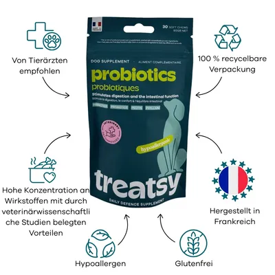 Treatsy – Nahrungsergänzungsmittel Probiotika für Hunde