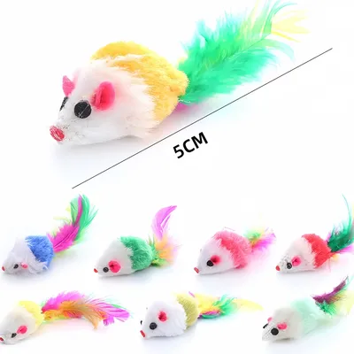 Zoomtopia 5 Pièces Jouet Interieur Souris pour Chat Couleur aléatoire
