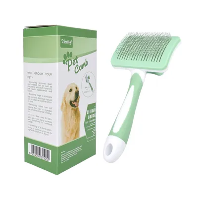 Zoomtopia Brosse dépilatoire pour chiens et chats verte