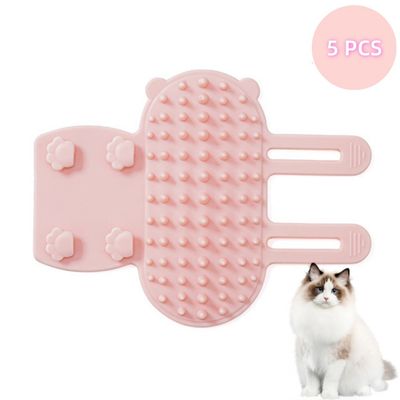 Zoomtopia 5PCS Brosse de Toilettage Autonettoyante pour Chien et Chat Rose