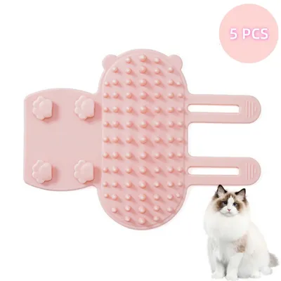 Zoomtopia 5PCS Brosse de Toilettage Autonettoyante pour Chien et Chat Rose