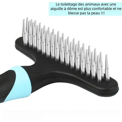 Zoomtopia Peigne pour animaux de compagnie Élimine les poils et les nœuds