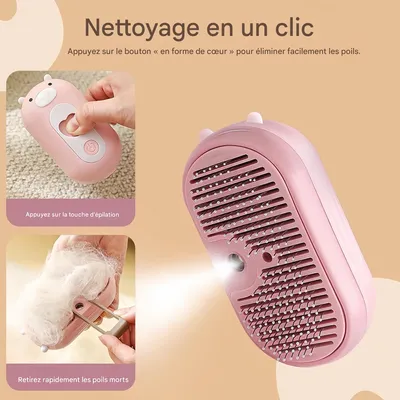 Zoomtopia Brosse vapeur pour chat et chien