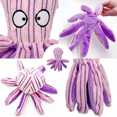 Zoomtopia Jouet en peluche en forme de pieuvre pour chien
