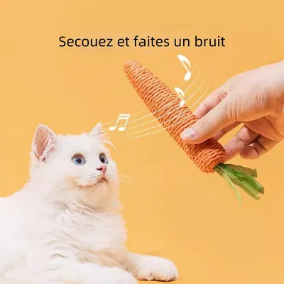 Zoomtopia Jouet carotte pour chat en corde de papier