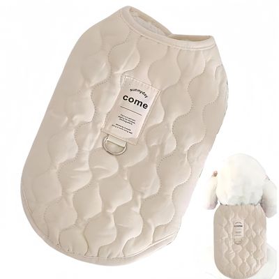 Zoomtopia Gilet Anti-Chute pour Petit Chien Beige Boutons-Pression