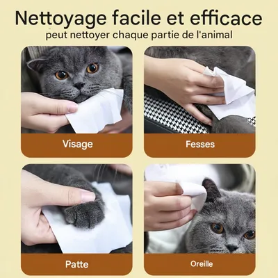 Zoomtopia Lingettes d'hygiène pour animaux 80 lingettes