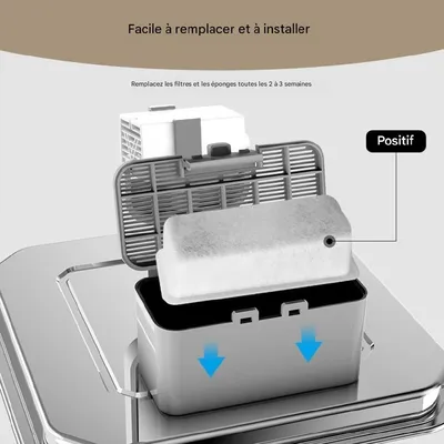 Zoomtopia Fontaine à eau pour chat en acier inoxydable