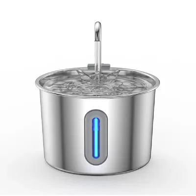 Zoomtopia Fontaine à eau pour chat en acier inoxydable