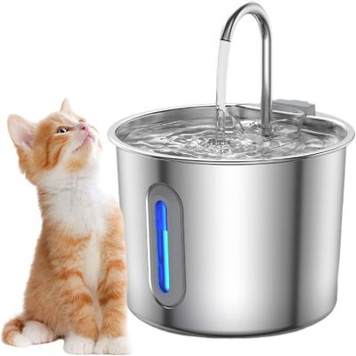 Zoomtopia Fontaine à eau pour chat en acier inoxydable