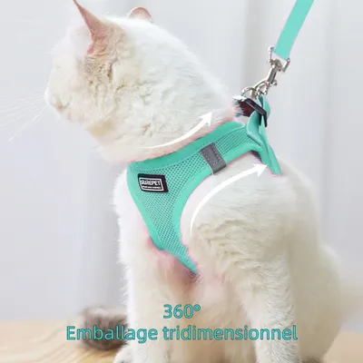 Zoomtopia Harnais anti-fuite vert pour chats