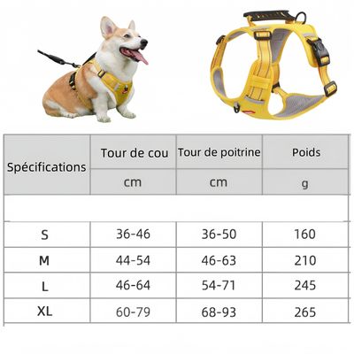 Zoomtopia Harnais réfléchissant pour chien