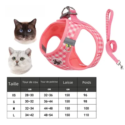 Zoomtopia Ensemble harnais et laisse pour chat rose