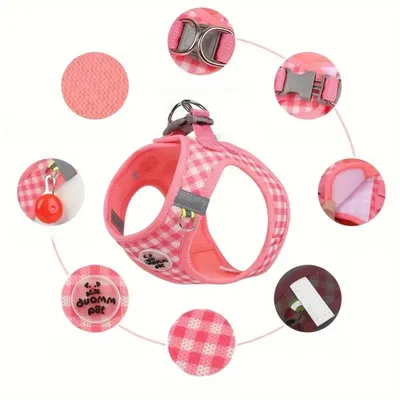 Zoomtopia Ensemble harnais et laisse pour chat rose