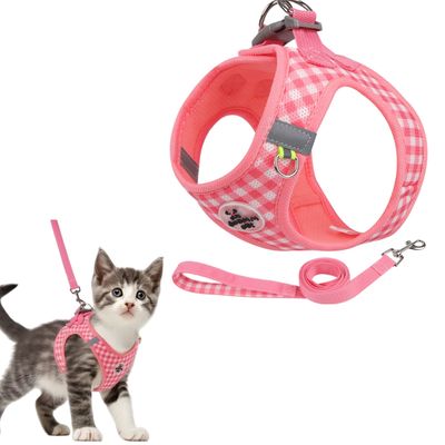 Zoomtopia Ensemble harnais et laisse pour chat rose