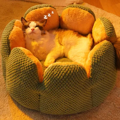 Zoomtopia Cama para gatos con forma de pétalo