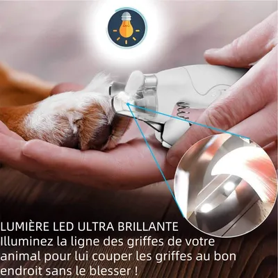 Zoomtopia Krallenschere mit LED-Lampe für Tiere