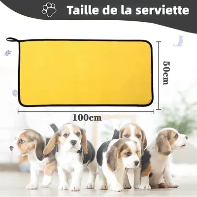 Zoomtopia 2 PCS Serviette en Microfibre Haute Absorption pour Chien