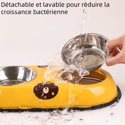 Zoomtopia Gamelle pour chien en acier inoxydable Yellow Bear