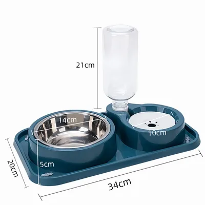 Zoomtopia Ensemble de gamelles doubles pour chat, avec bouteille d'eau