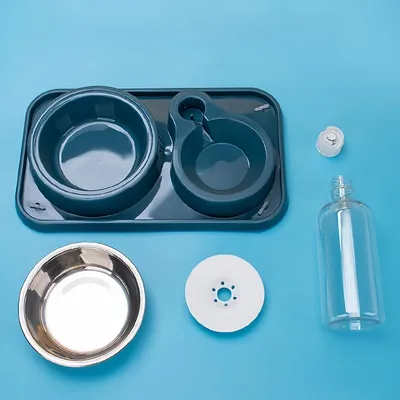 Zoomtopia Ensemble de gamelles doubles pour chat, avec bouteille d'eau