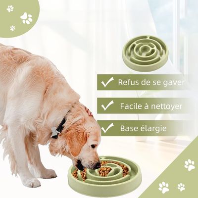 Zoomtopia Mangeoire anti glouton pour chien et chat