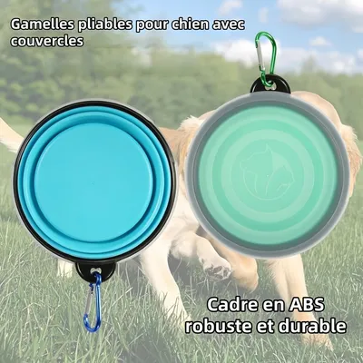 Zoomtopia Gamelle pliable en silicone pour chien et chat 2 Pièces