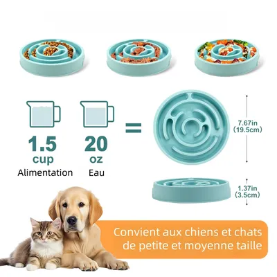 Zoomtopia Mangeoire anti glouton pour chien et chat