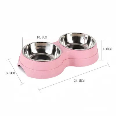 Zoomtopia Gamelle double pour chat et chien rose