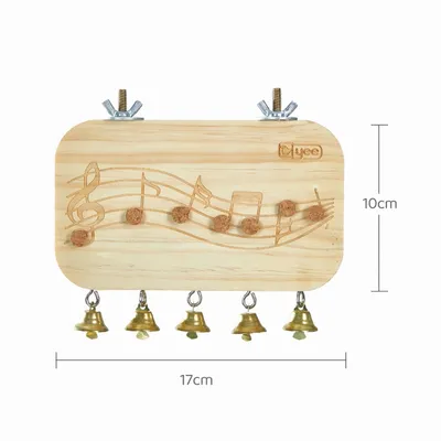 Zoomtopia Perchoir en bois pour perroquet avec jouet à mâcher et clochette