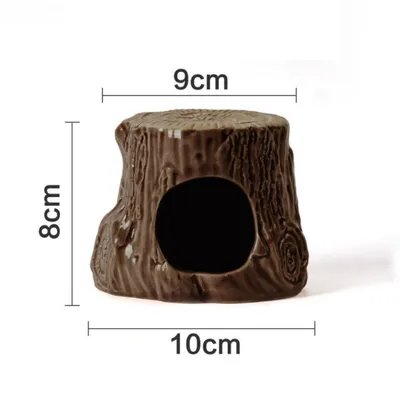 Zoomtopia Nid en céramique pour petits animaux en forme de souche d'arbre