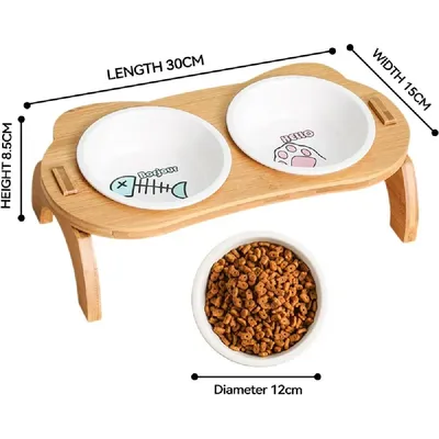 Zoomtopia 15 ° Incliné Plat Surélevé en Anti Vomissements Bol pour Chat