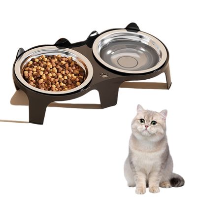 Zoomtopia Gamelle surélevée noire en acier inoxydable pour chat