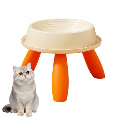 Zoomtopia Bol Surélevé pour Chats et Chiens Beige