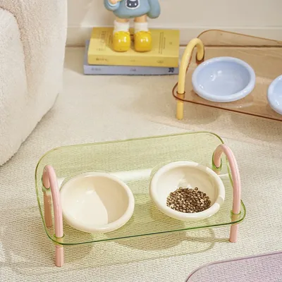 Zoomtopia Gamelle double pour chat avec protection du cou