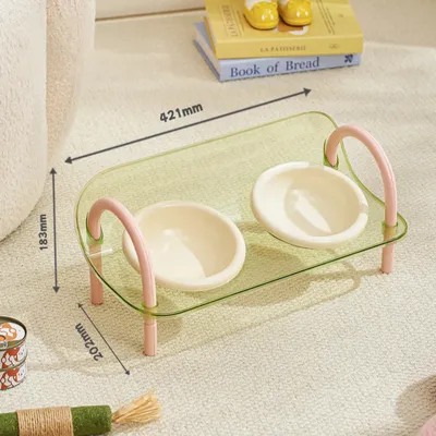 Zoomtopia Gamelle double pour chat avec protection du cou