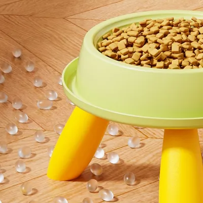 Zoomtopia Bol Surélevé pour Chats et Chiens Jaune verdâtre