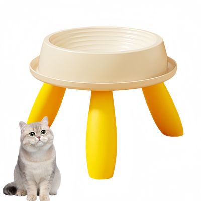 Zoomtopia Bol Surélevé pour Chats et Chiens Beige