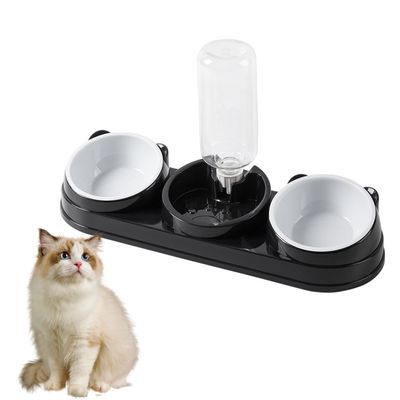 Zoomtopia Ensemble de gamelles d'eau et de nourriture pour chat 3 en 1