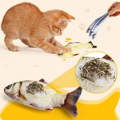 Zoomtopia 5 Jouets en Forme de Poisson pour Chat (Avec Herbe à Chat)
