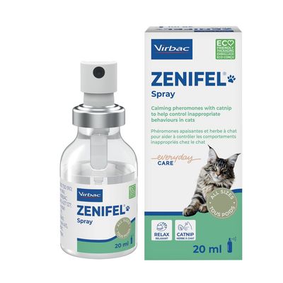 VIRBAC - Zenifel plus Spray Chat - Phéromones Apaisantes et Herbe à Chat