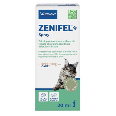 VIRBAC - Zenifel plus Spray Chat - Phéromones Apaisantes et Herbe à Chat 60 ml