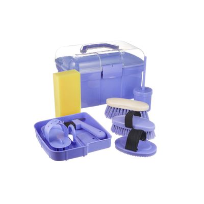 Kerbl Coffret de pansage violet – kit complet enfants pour chevaux
