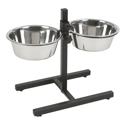 Mangeoires d'Animaux de Compagnie avec Support 2x2,8 L 43cm Multicolore Mangeoires d'Animaux de Compagnie avec Support 2x2,8 L 43cm Multicolore