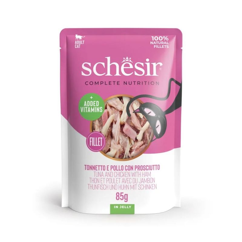 SCHESIR - Pâtée en gelée thon/poulet/jambon (sachet 85g) - SCHESIR