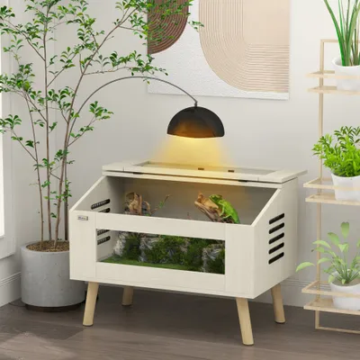 PawHut - Terrarium Scandinave-aérations, verre trempé-effet bois clair PawHut - Terrarium Scandinave-aérations, verre trempé-effet bois clair