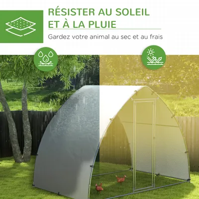PawHut - Enclos poulailler chenil toit porte verrouillable H.220 cm - gris PawHut - Enclos poulailler chenil toit porte verrouillable H.220 cm - gris